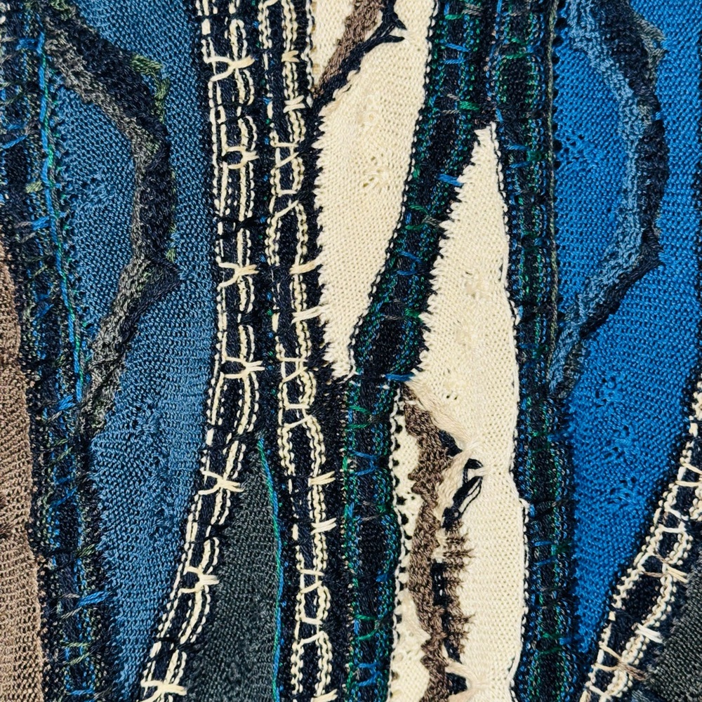 Vintage Coogi made in Australia Men’s Textured Knit 100% Cotton Sweater 90’s - Picture 5 of 6